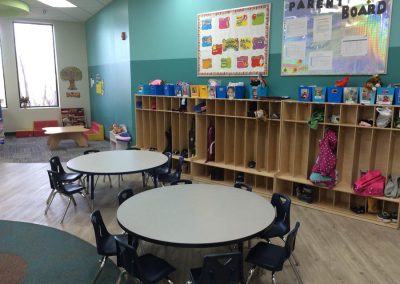 Blue Preschool Room Lockers